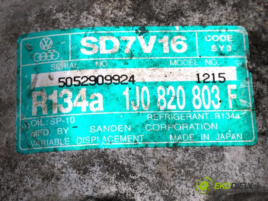 VW GOLF IV liftback 1999 74 kW 1.6 1595 Kompresor klimatizácie 1J0820803F (Kompresor klimatizácie)