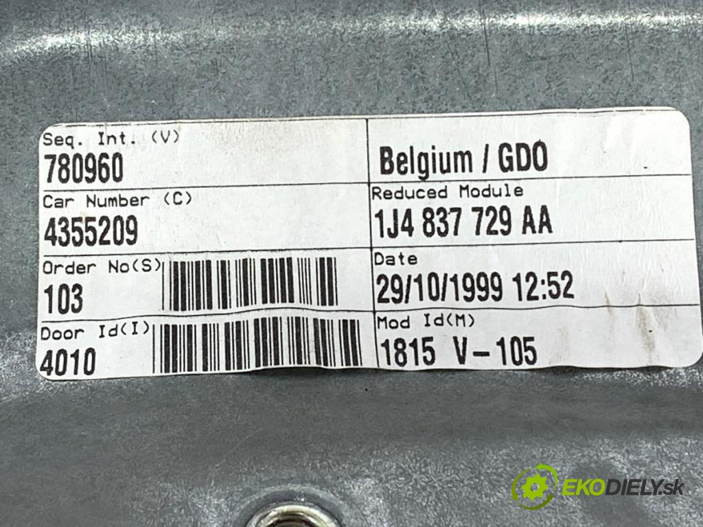VW GOLF IV liftback 1999 74 kW 1.6 1595 mechanismus okna levý přední část 1J1959801C