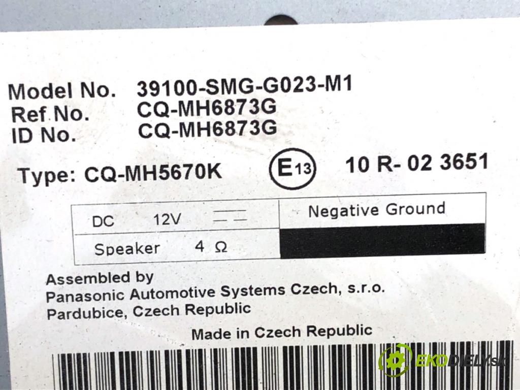 HONDA CIVIC VIII liftback 2011 73 kW 1.4 (FK1, FN4) 1339 RADIO 39100-SMG-G023-M1 (Audio zariadenie)