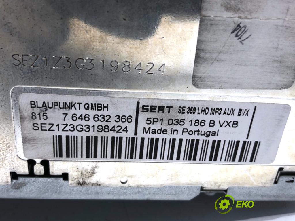 SEAT ALTEA nadwozie wielkoprzestrzenne (MPV) 2007 75 kW 1.6 LPG 1595 RADIO 5P1035186B (Audio zariadenie)