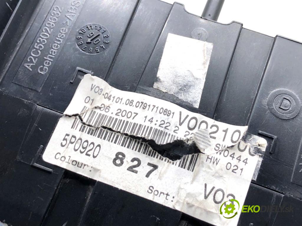 SEAT ALTEA nadwozie wielkoprzestrzenne (MPV) 2007 75 kW 1.6 LPG 1595 Prístrojovka 5P0920827 (Prístrojová doska)