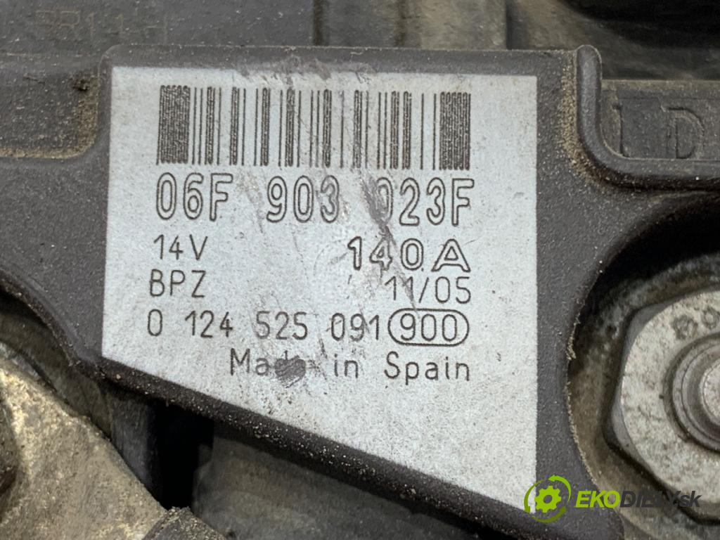 SEAT ALTEA nadwozie wielkoprzestrzenne (MPV) 2007 75 kW 1.6 LPG 1595 Alternátor 06F903023F (Alternátor)