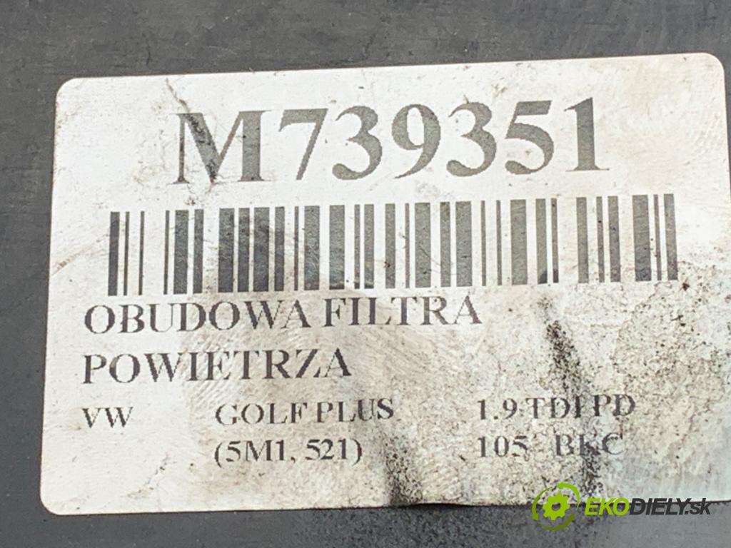 VW GOLF V liftback 2004 77 kW 1.9 TDI 1896 Obal filtra vzduchu  (Obal vzduchového filtra)