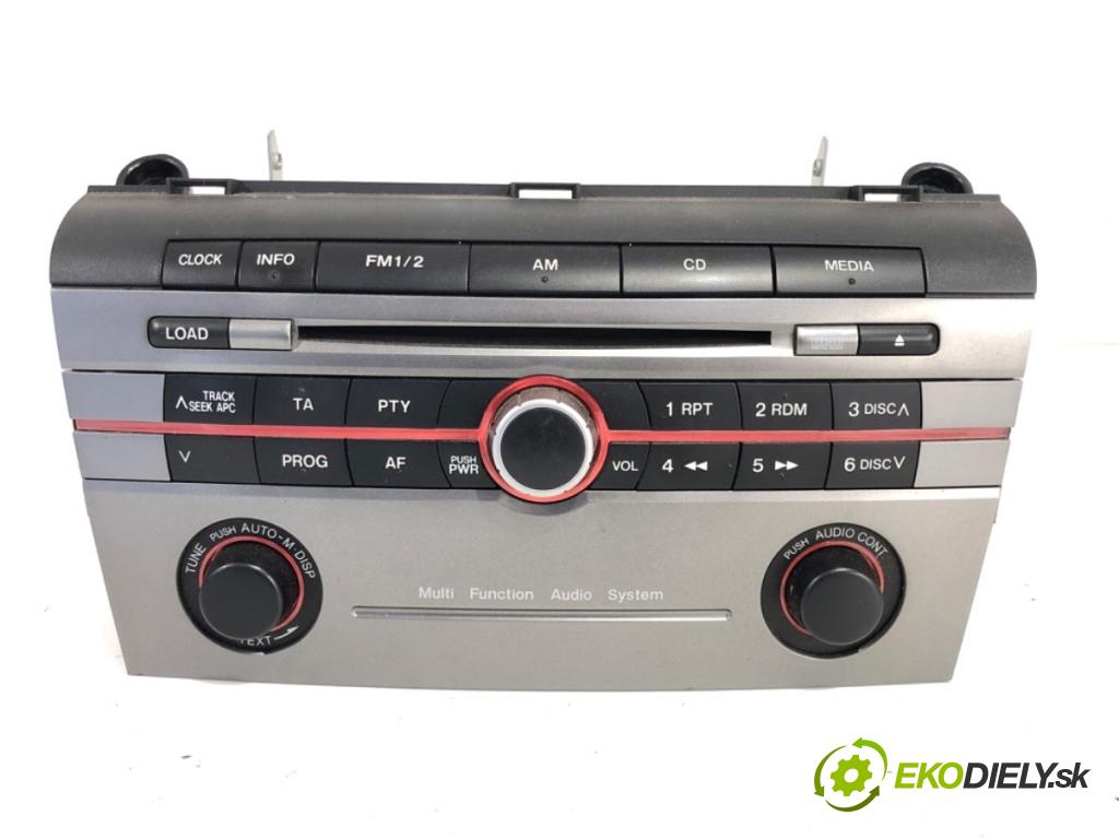 MAZDA 3 liftback 2006 80 kW 1.6 DI Turbo 1560 RADIO BR2B-66-AR0 (Audio zariadenie)