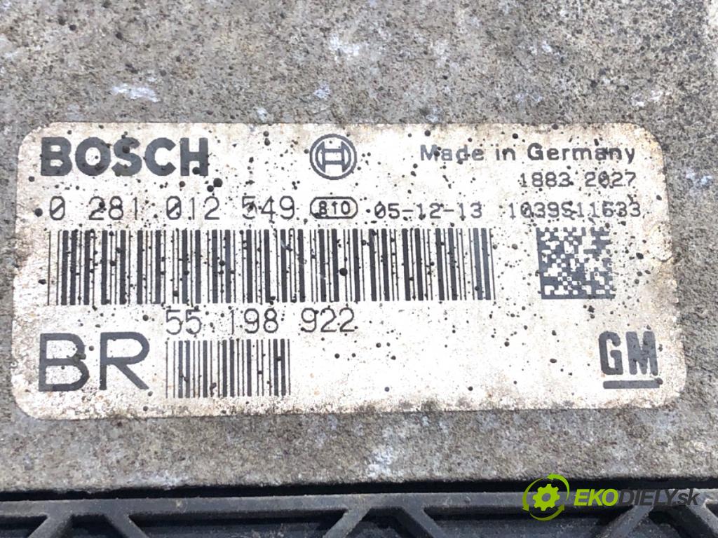OPEL ZAFIRA B Nadwozie pełne/minivan 2006 110 kW 1.9 CDTI VAN (M75) 1910 riadiaca jednotka Motor 55198922 0281012549 (Riadiaca jednotka)