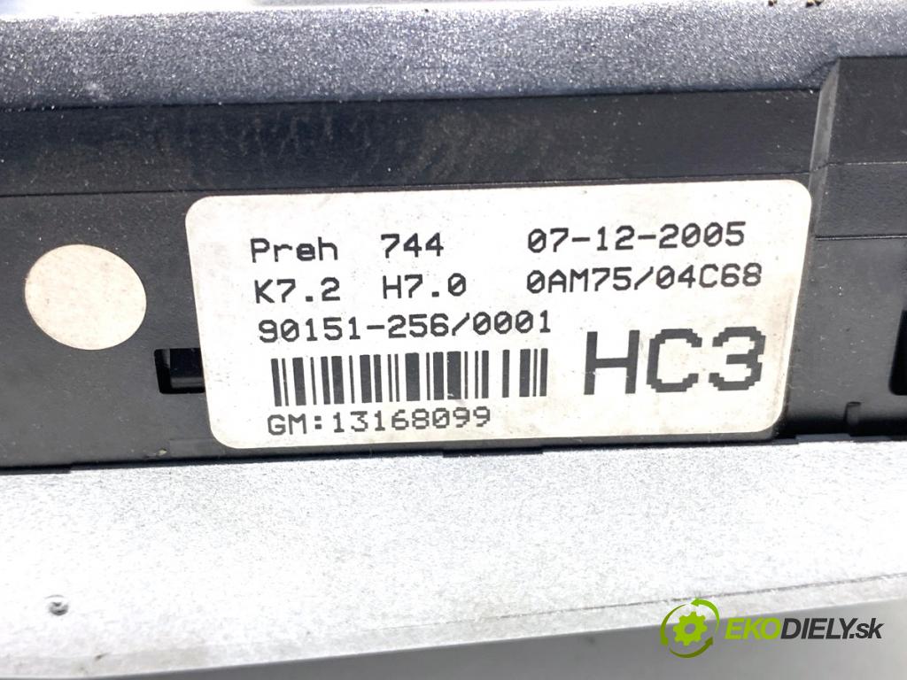 OPEL ZAFIRA B Nadwozie pełne/minivan 2006 110 kW 1.9 CDTI VAN (M75) 1910 Panel ovládania kúrenia 13168099 (Prepínacie páčky pod volantom)