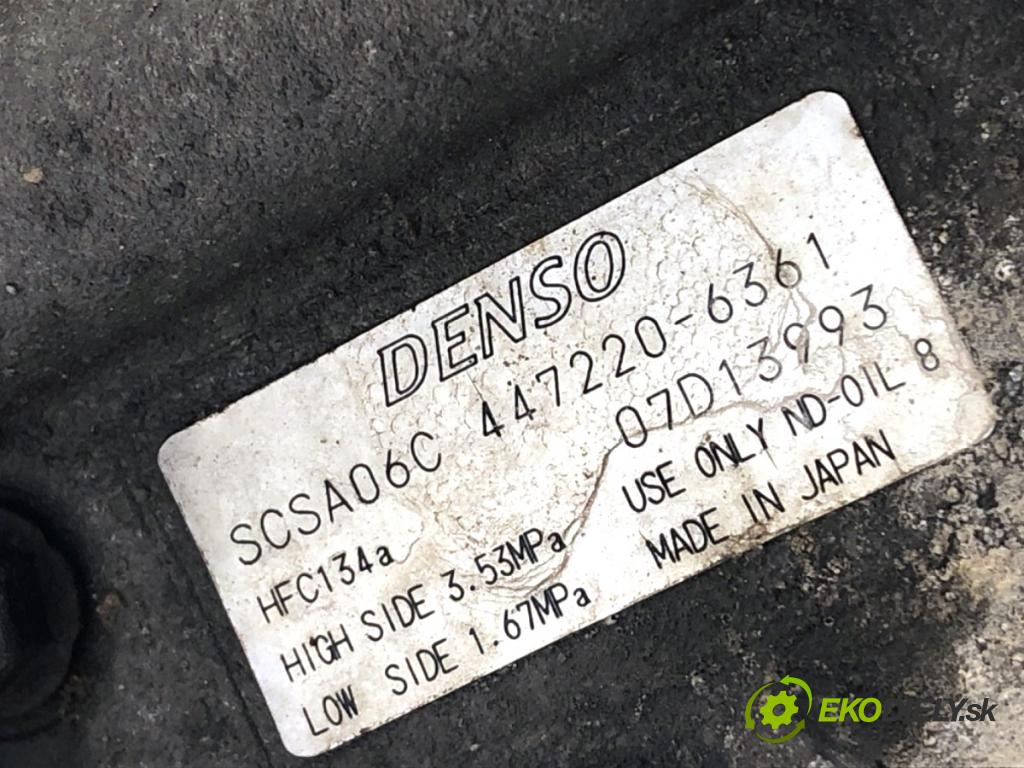 TOYOTA COROLLA E12 liftback 2003 81 kW 1.6 VVT-i (ZZE121_) 1598 Kompresor klimatizácie 447220-6361 (Kompresor klimatizácie)