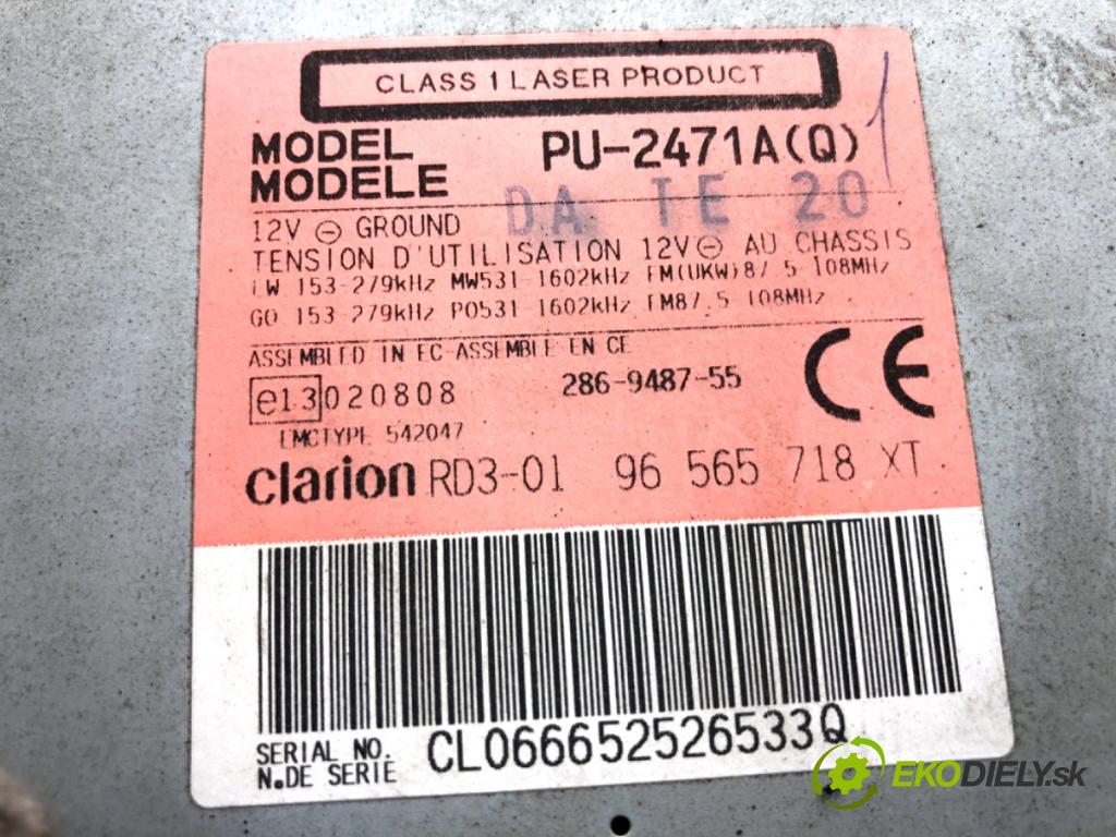 CITROEN C3 I liftback 2005 80 kW 1.6 16V 1587 RADIO 96565718XT (Audio zariadenie)