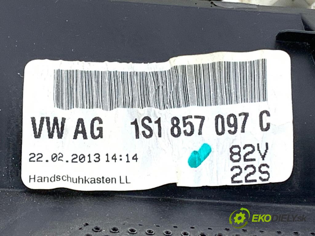 VW UP! liftback 2013 44 kW 1.0 999 Priehradka, kastlík spolujazdca 1S1857097C (Priehradka (kastlík))