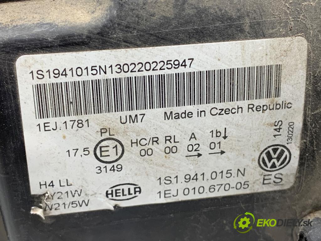 VW UP! liftback 2013 44 kW 1.0 999 Svetlomet ľavy predný 1S1941015N