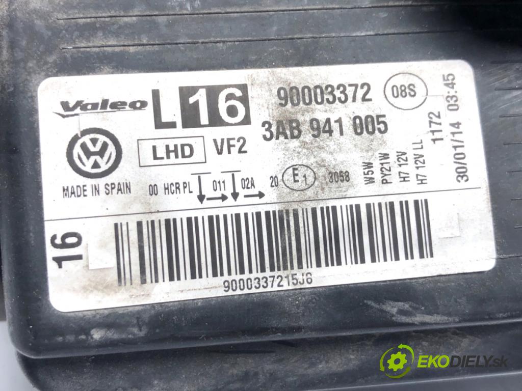 VW PASSAT B7 Kombi 2012 103 kW 2.0 TDI 1968 světlomet levý přední část 3AB941005