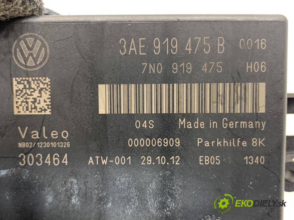 VW PASSAT B7 Kombi 2012 103 kW 2.0 TDI 1968 Modul PDC 3AE919475B (Riadiaca jednotka ostatné)