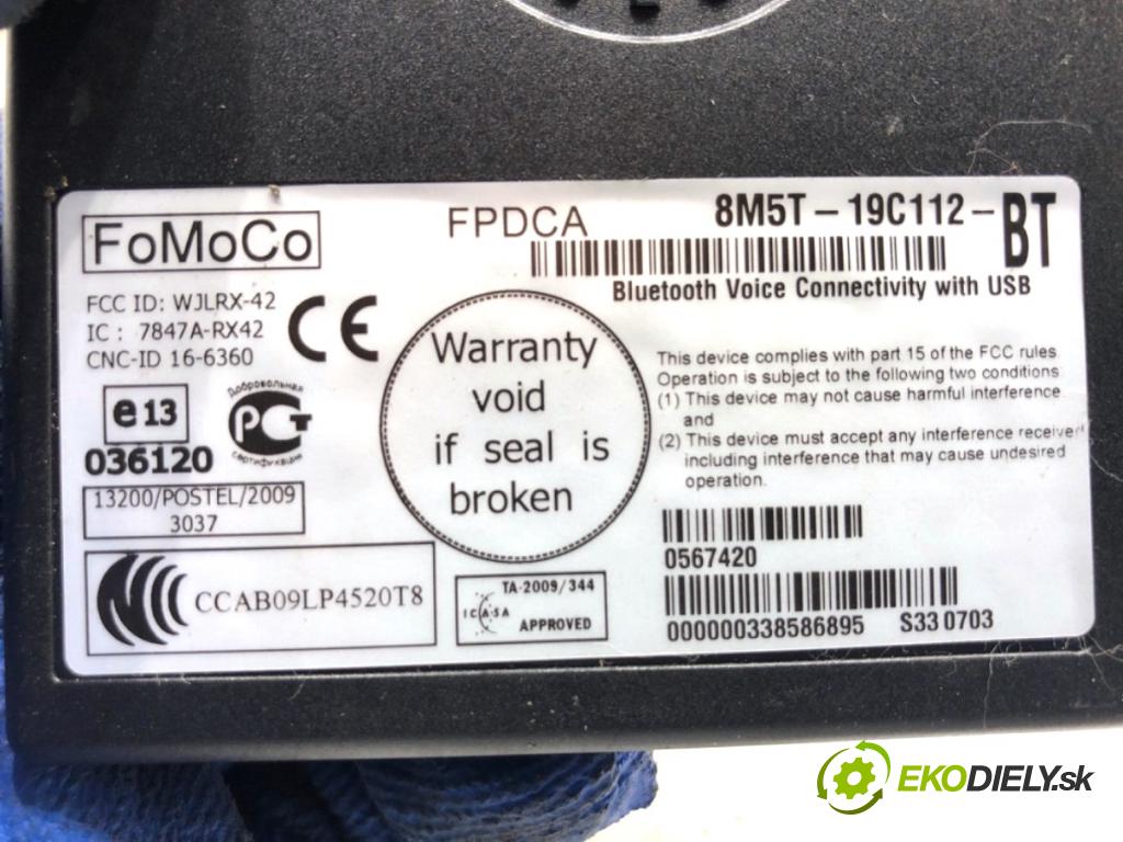 FORD FIESTA MK7 liftback 2011 51 kW 1.4 TDCi 1399 Modul BLUETOOTH 8M5T-19C112-BT (Riadiaca jednotka ostatné)