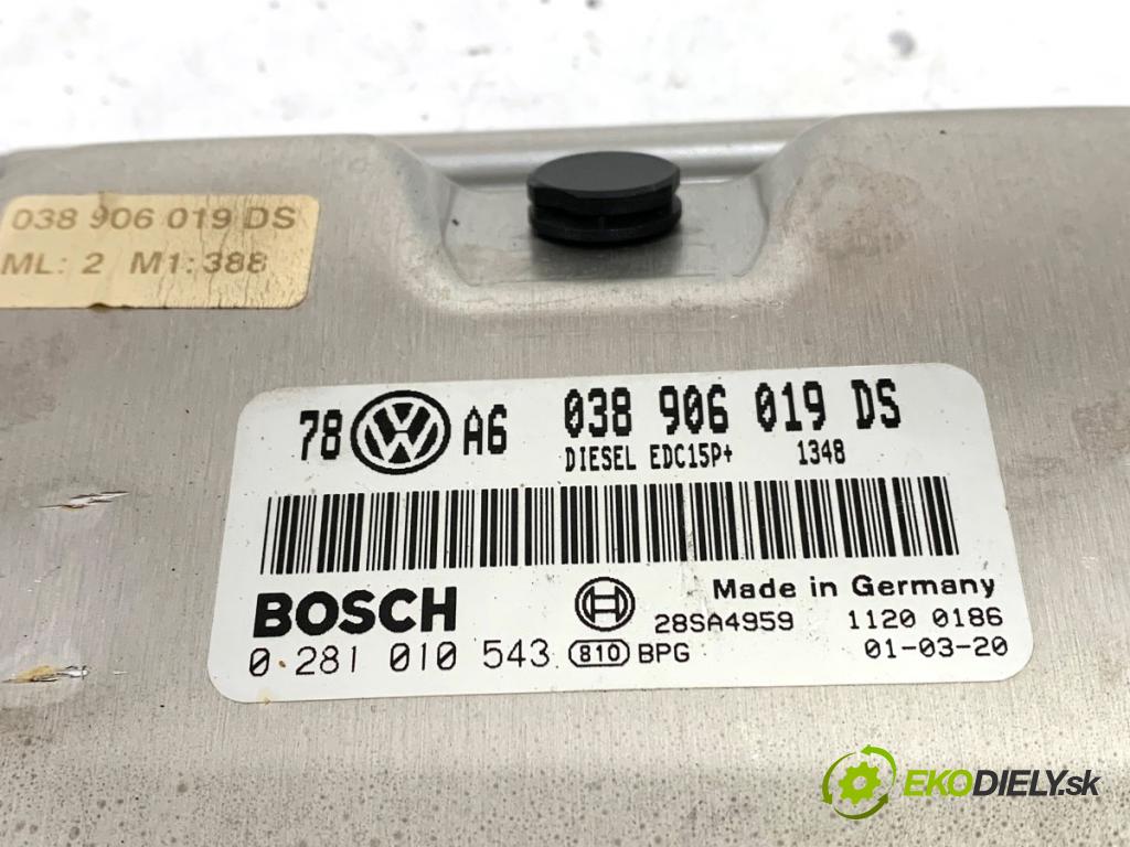 VW PASSAT B5 FL sedan 2001 96 kW 1.9 TDI 1896 riadiaca jednotka Motor 038906019DS (Riadiaca jednotka)