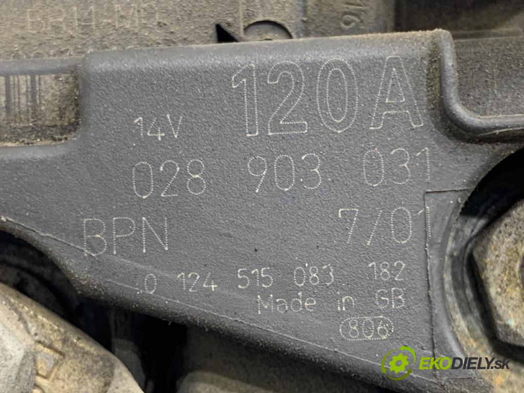 VW PASSAT B5 FL sedan 2001 96 kW 1.9 TDI 1896 Alternátor 028903031 (Alternátor)