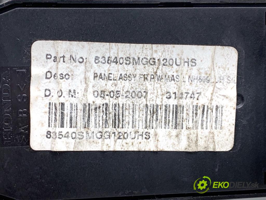 HONDA CIVIC VIII liftback 2007 103 kW 1.8 (FN1, FK2) 1799 přepínač oken 83540SMGG120UHS (Ovládaní topení a přepínače)