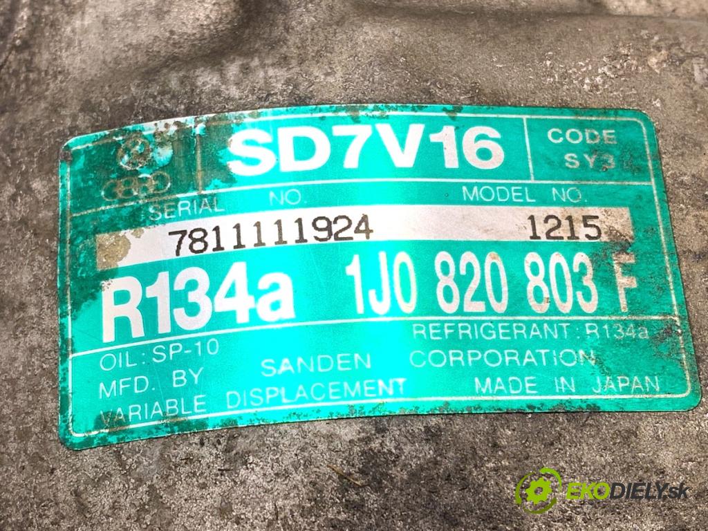 SKODA OCTAVIA I liftback 2000 81 kW 1.9 TDI 1896 Kompresor klimatizácie 1J0820803F (Kompresor klimatizácie)