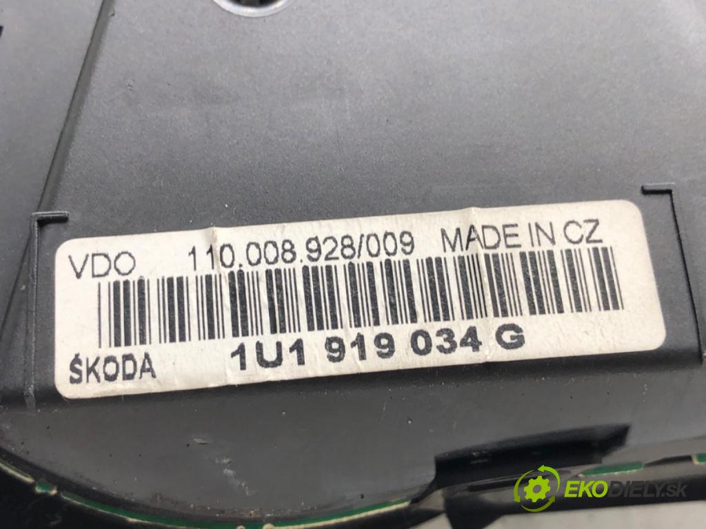 SKODA OCTAVIA I liftback 2000 81 kW 1.9 TDI 1896 Prístrojovka 1U1919034G (Prístrojová doska)