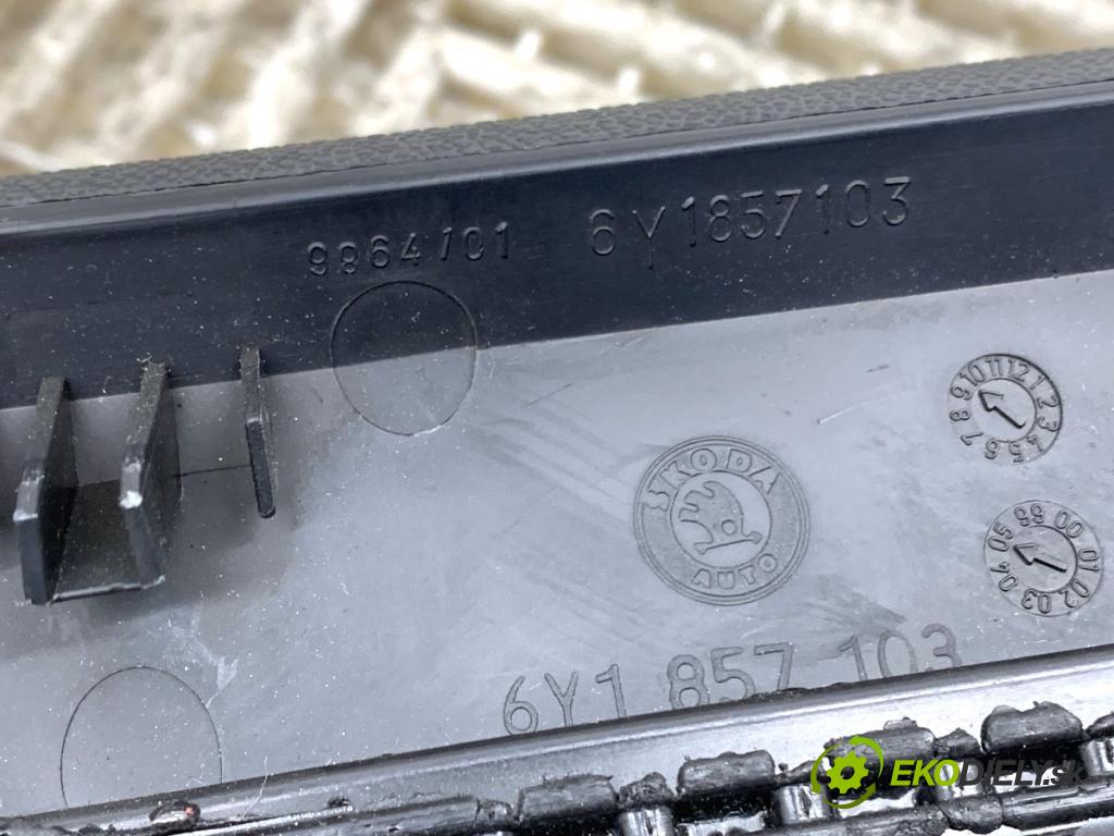 SKODA FABIA I Kombi 2005 55 kW 1.4 16V 1390 Priehradka, kastlík spolujazdca 6Y1857103 (Priehradka (kastlík))