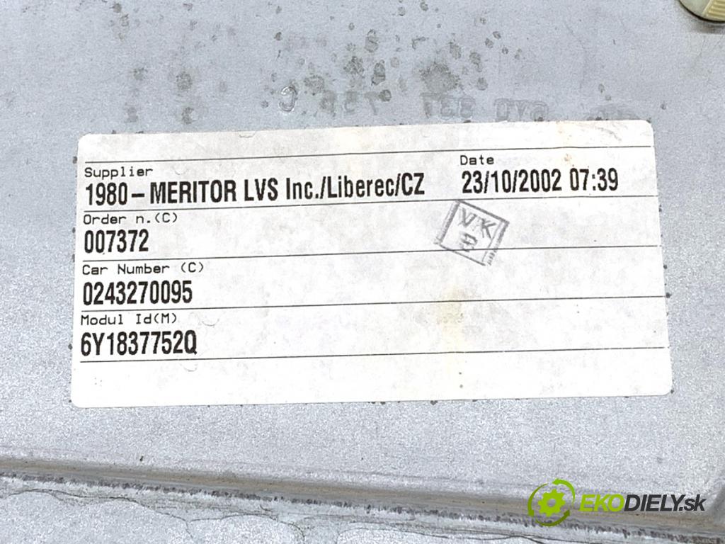 SKODA FABIA I sedan 2002 50 kW 1.4 1397 mechanismus okna pravý přední část 6Q1959802A