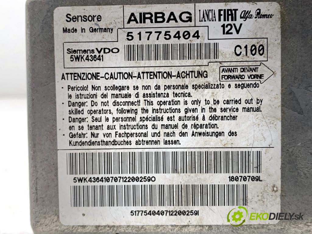 FIAT BRAVO II liftback 2007 110 kW 1.9 D Multijet (198AXC1B) 1910 senzor airbag 51775404 (Snímač)