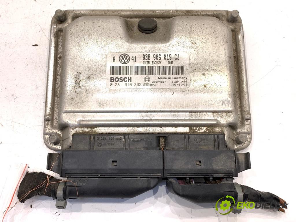 VW BORA I sedan 2001 85 kW 1.9 TDI 1896 řídící jednotka motora 038906019CJ (Řídící jednotky)