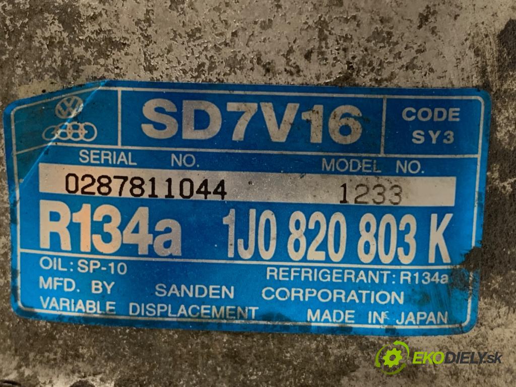 VW BORA I sedan 2001 85 kW 1.9 TDI 1896 Kompresor klimatizácie 1J0820803K (Kompresor klimatizácie)