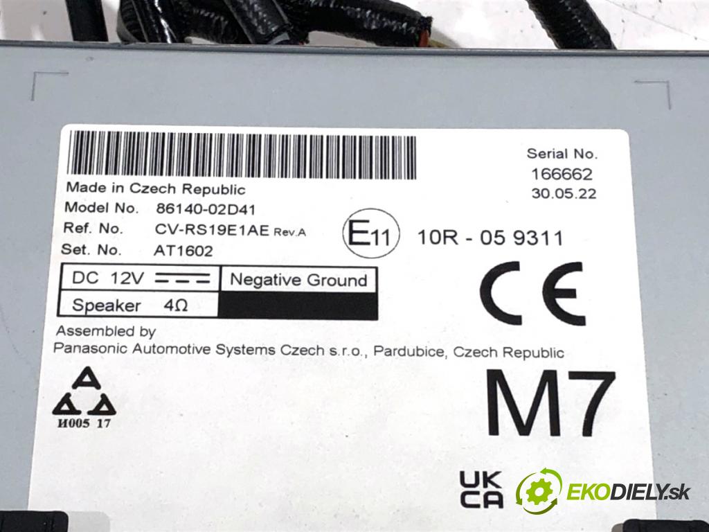 TOYOTA COROLLA E21 sedan 2022 90 kW 1.6 VVTi (ZRE210) 1598 RADIO 86140-02D41 (Audio zariadenie)