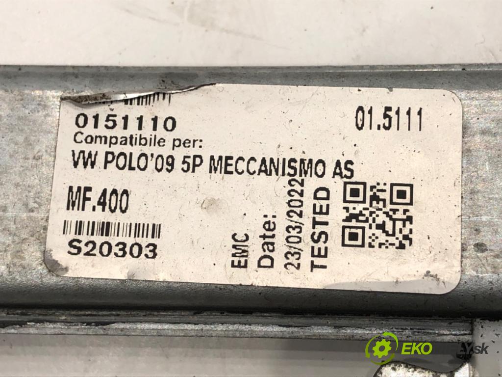 VW POLO V liftback 2012 51 kW 1.2 1198 mechanismus okna levý přední část 6R0959801AB