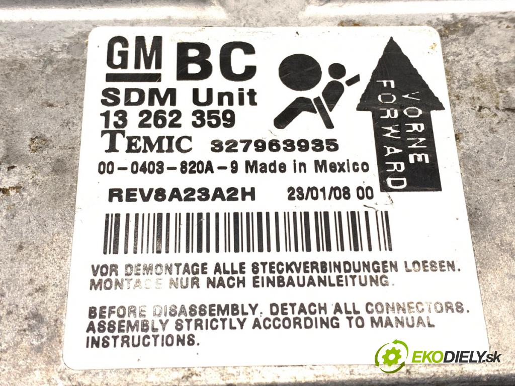 OPEL CORSA D liftback 2008 59 kW 1.2 (L08, L68) 1229 senzor airbag 13262359 (Snímač)