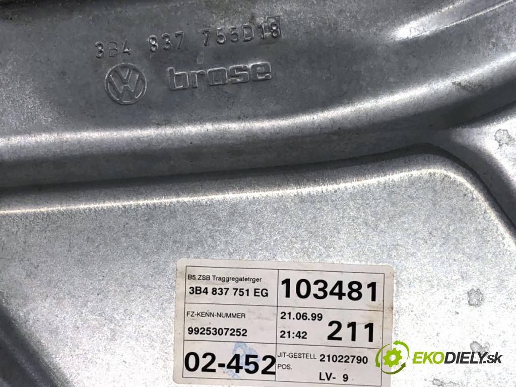 VW PASSAT B5 sedan 1997 66 kW 1.9 TDI 1896 mechanismus okna levý přední část 3B4837751EG