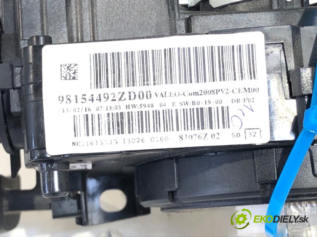 PEUGEOT 208 I liftback 2016 55 kW 1.6 HDi / BlueHDi 75 1560 Prepínač kombinovaný 98154492ZD (Prepínacie páčky pod volantom)