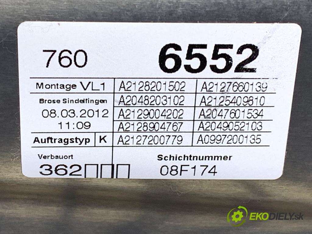MERCEDES-BENZ S212 Kombi 2012 100 kW E 200 CDI / BlueTEC (212.205, 212.206) 2143 mechanismus okna levý přední část A2128201502