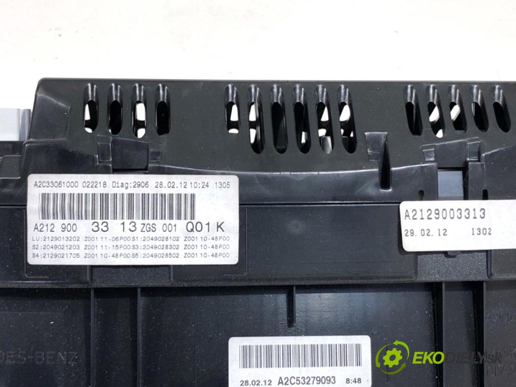 MERCEDES-BENZ S212 Kombi 2012 100 kW E 200 CDI / BlueTEC (212.205, 212.206) 2143 Prístrojovka A2129003313 (Prístrojová doska)