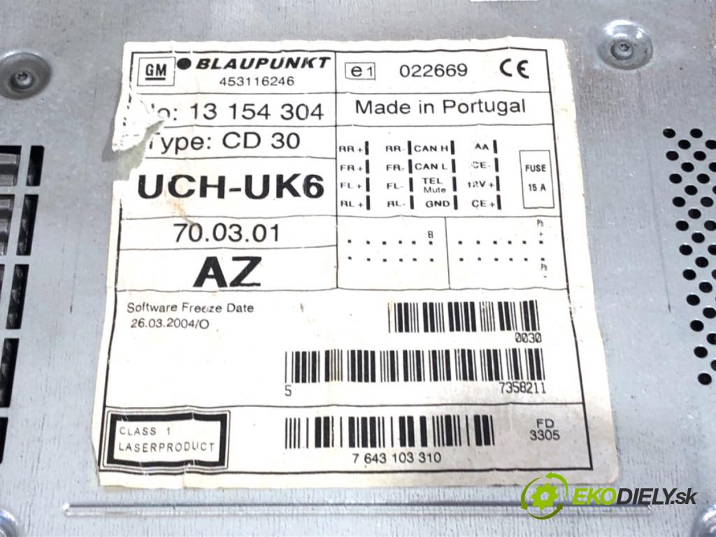 OPEL ASTRA H liftback 2005 66 kW 1.4 (L08) 1364 RADIO 13154304 (Audio zariadenie)