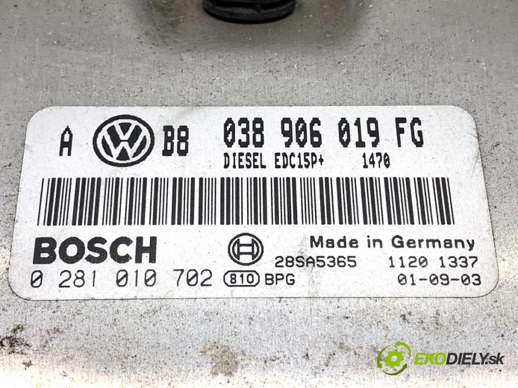 VW BORA Kombi 2001 96 kW 1.9 TDI 4motion 1896 riadiaca jednotka Motor 038906019FG (Riadiaca jednotka)