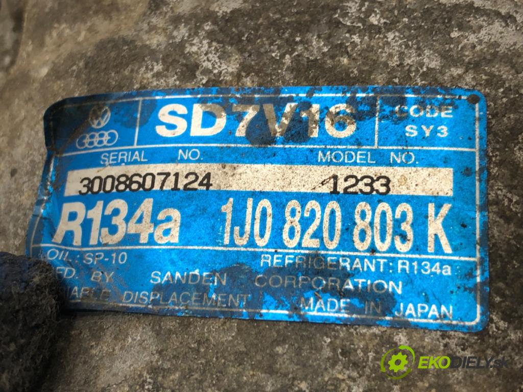 VW BORA Kombi 2001 96 kW 1.9 TDI 4motion 1896 Kompresor klimatizácie 1J0820803K (Kompresor klimatizácie)