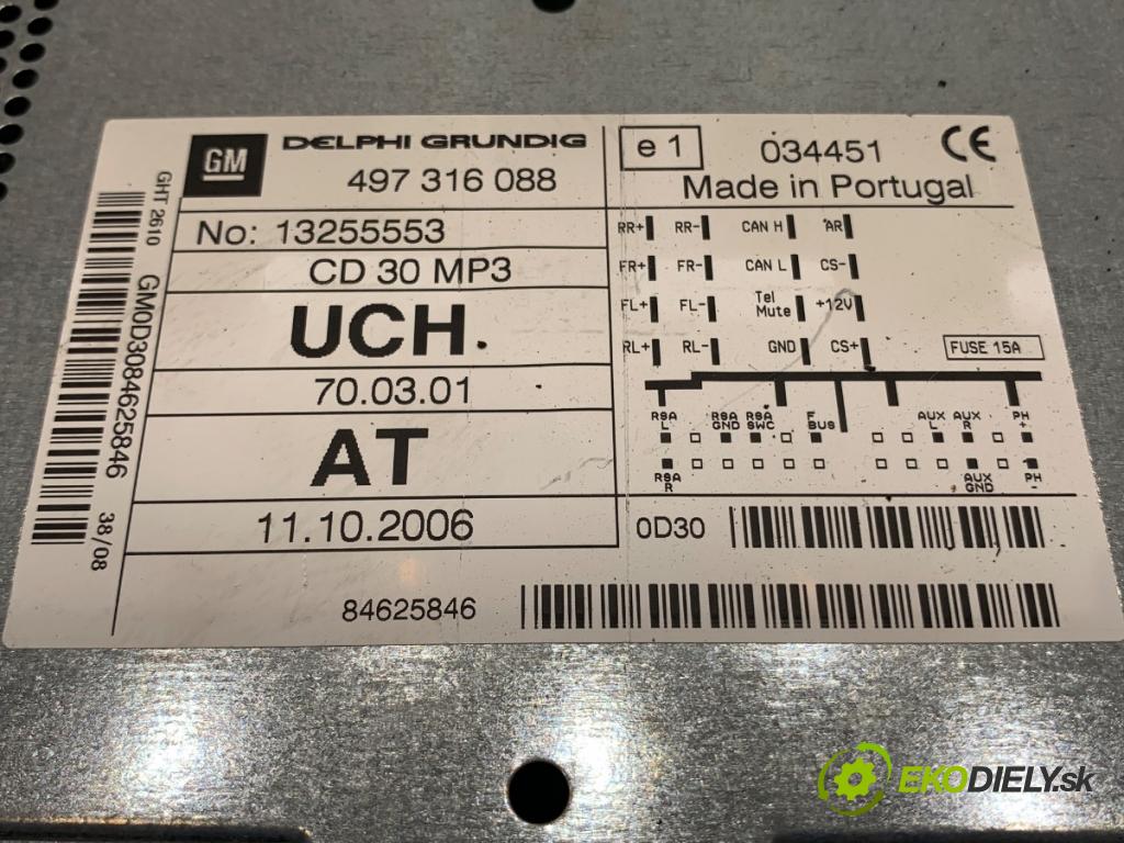 OPEL ASTRA H liftback 2009 66 kW 1.3 CDTI (L48) 1248 RADIO 13255553 (Audio zariadenie)