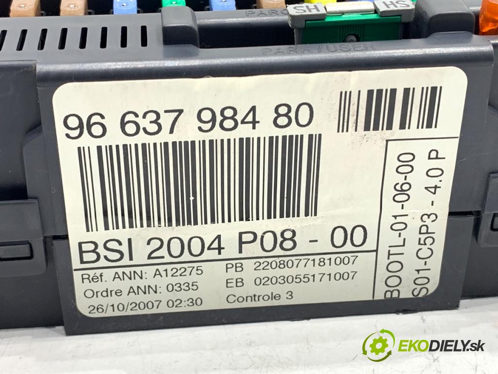 PEUGEOT 207 Kombi 2007 88 kW 1.6 16V 1598 Modul BSM 9663798480 (Riadiaca jednotka ostatné)