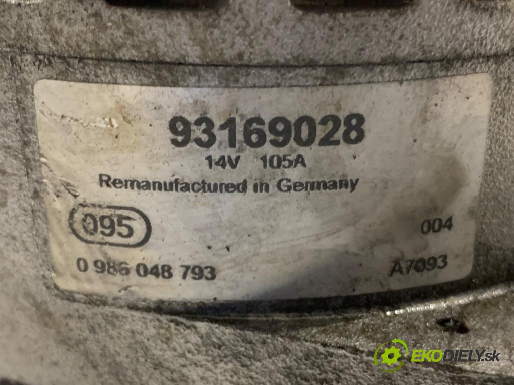 OPEL VECTRA C Kombi 2007 110 kW 1.9 CDTI (F35) 1910 Alternátor 93169028 (Alternátor)