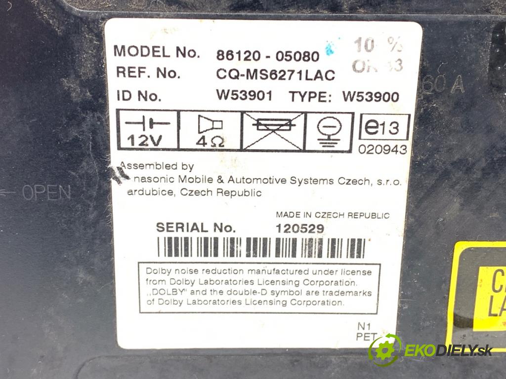 TOYOTA AVENSIS T25 sedan 2005 85 kW 2.0 D-4D (CDT250_) 1995 RADIO  (Audio zariadenie)