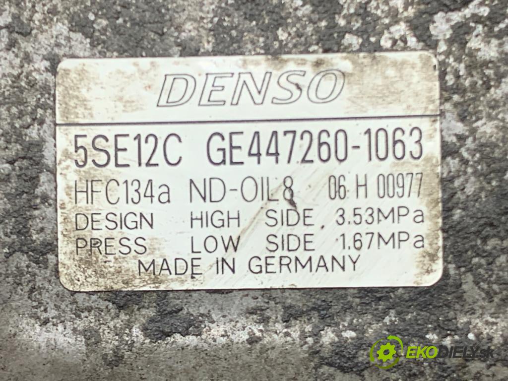 TOYOTA AVENSIS T25 sedan 2005 85 kW 2.0 D-4D (CDT250_) 1995 Kompresor klimatizácie  (Kompresor klimatizácie)