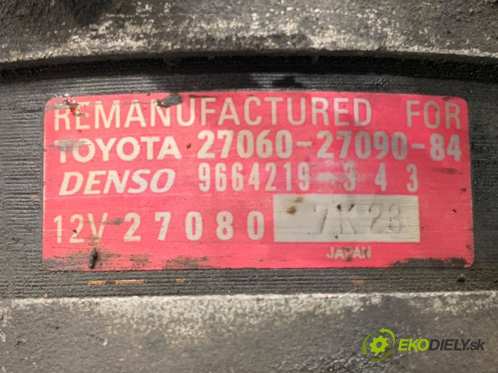 TOYOTA AVENSIS T25 sedan 2005 85 kW 2.0 D-4D (CDT250_) 1995 Alternátor 27060-27090 (Alternátor)