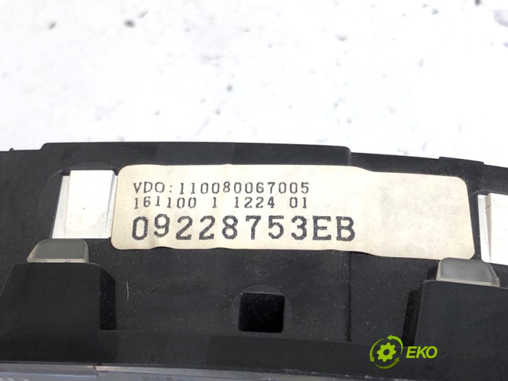 OPEL ASTRA G liftback 2000 62 kW 1.6 (F08, F48) 1598 Prístrojovka 09228753EB (Prístrojová doska)