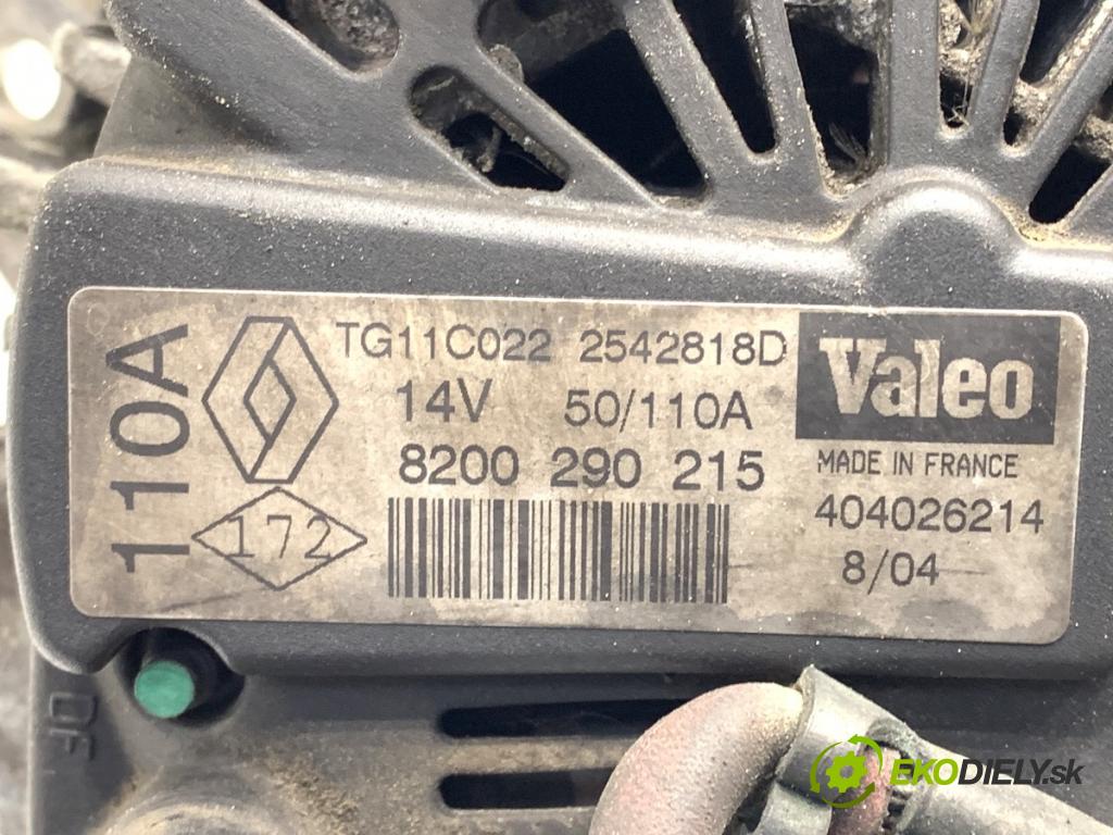 RENAULT SCÉNIC II nadwozie wielkoprzestrzenne (MPV) 2004 88 kW 1.9 dCi (JM0G, JM12, JM1G, JM2C) 1870 Alternátor 8200290215 (Alternátor)