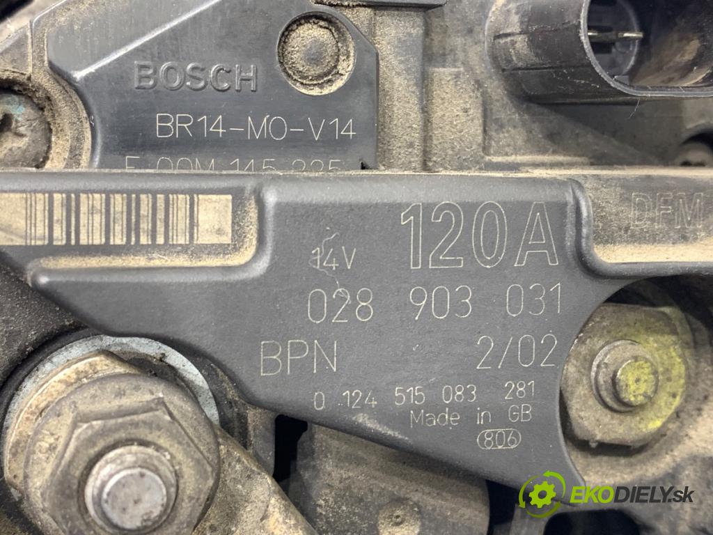 VW PASSAT B5 FL sedan 2002 96 kW 1.9 TDI 1896 Alternátor 028903031 (Alternátor)