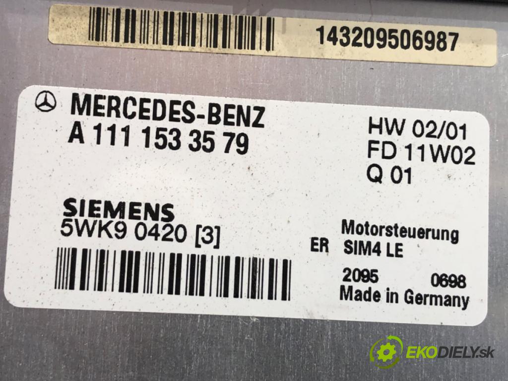MERCEDES-BENZ W203 sedan 2002 120 kW C 200 Kompressor (203.042) 1796 riadiaca jednotka Motor A1111533579 (Riadiaca jednotka)