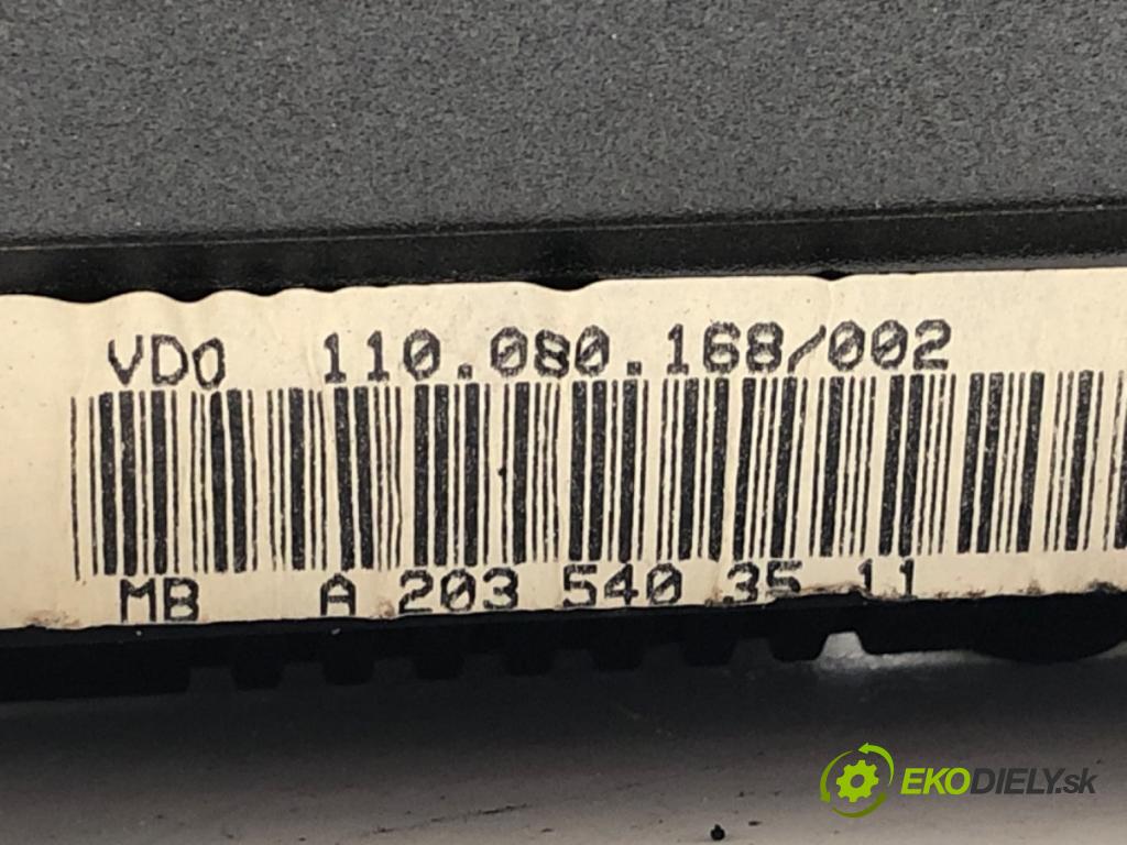 MERCEDES-BENZ W203 sedan 2002 120 kW C 200 Kompressor (203.042) 1796 Prístrojovka A2035403511 (Prístrojová doska)