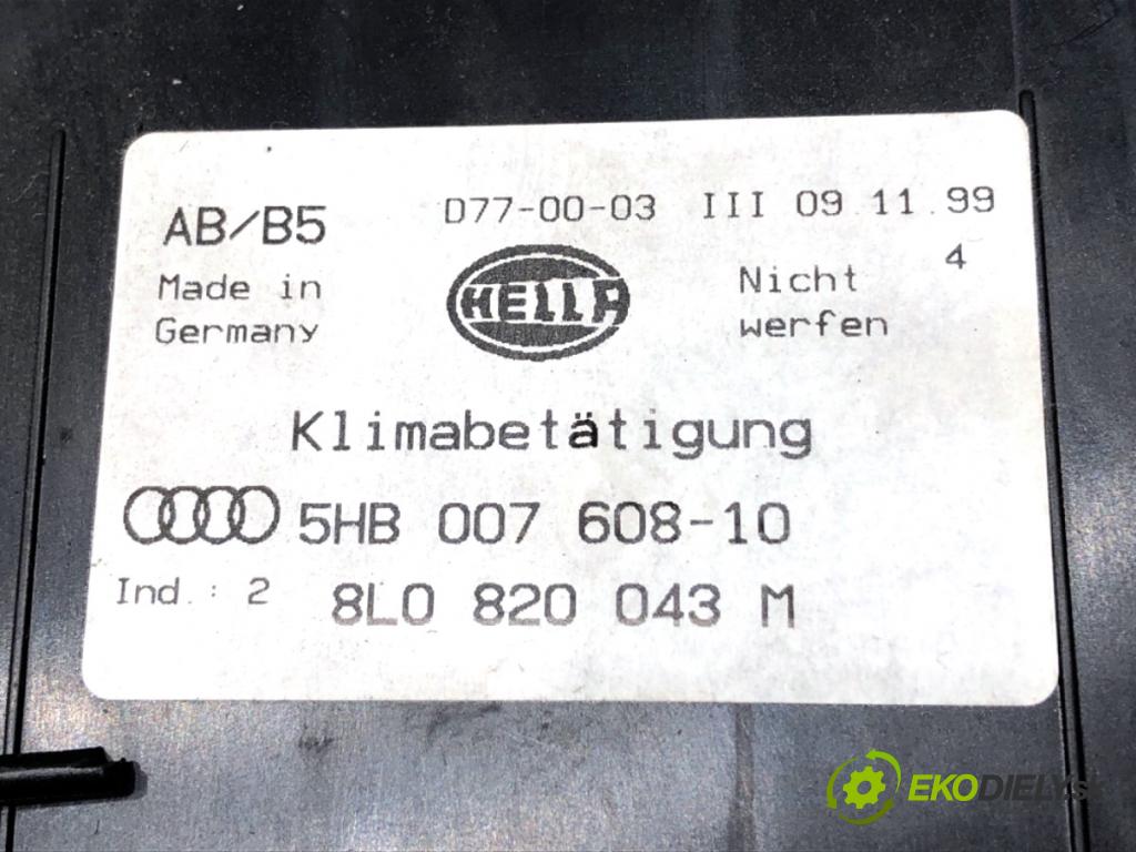 AUDI A3 8L liftback 1999 74 kW 1.6 1595 Panel ovládania kúrenia 8L0820043M (Prepínacie páčky pod volantom)