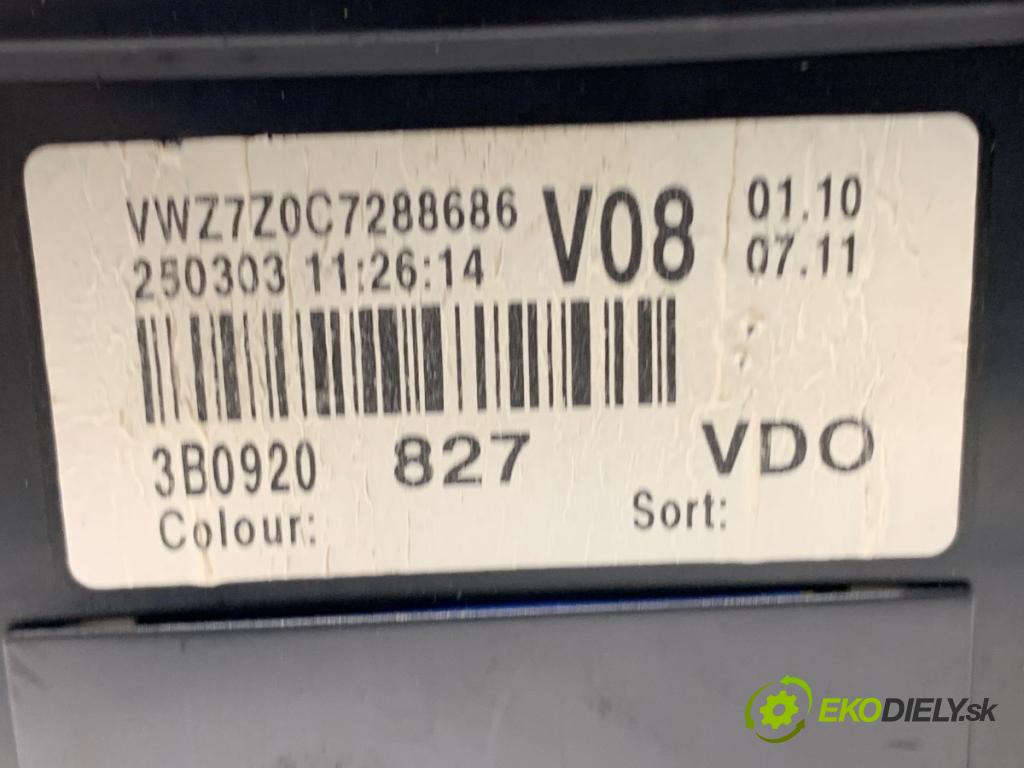 VW PASSAT B5 FL sedan 2004 110 kW 1.8 T 20V 1781 Prístrojovka 3B0920827 (Prístrojová doska)